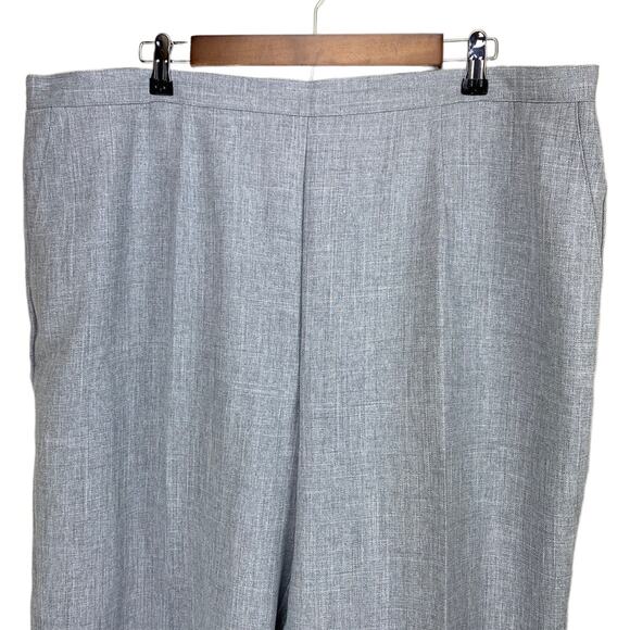 New Alfred Dunner French Bistro Women's Grey Flat Front Straight Leg Pants 22W - Picture 3 of 6